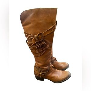 FREE BIRD by Steven Canon Tall Cognac Leather Boots, Size 9